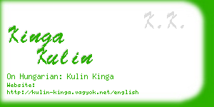 kinga kulin business card